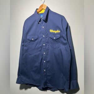 Wrangler Western Shirts rodeo cowboy button down long sleeve embroidery big logo